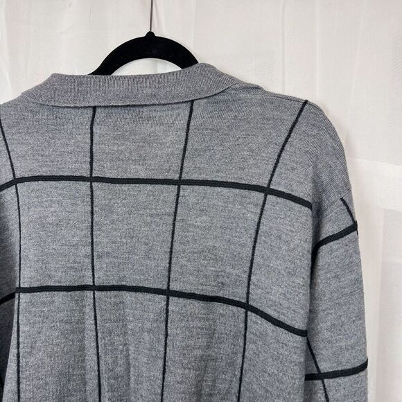 Cezani mens merino wool polo sweater sz XL geometric pattern officewear - Picture 8 of 8